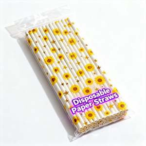 Pailles en papier jetables pour boissons glacées, résistantes à l'humidité, en matériau haute densité, adaptées à une utilisation prolongée - Product Image 2