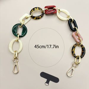 Accesorios de bolso DIY personalizados, cadena cruzada con correa de hombro ensamblada de acrílico metálico, Gargantilla antipérdida para teléfono de esquí, Correa con cuentas - Product Image 1