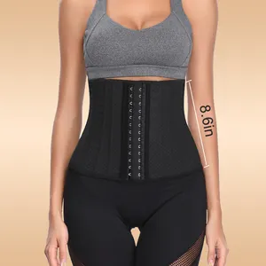 Trainer cintura Corset Bainha de Cinto de Emagrecimento Barriga Cueca Corpo Shaper Cinta Modelagem 100% Látex Mulheres Padrão de Aço Plus Size