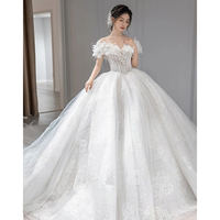 S4659N 2026 Nouvelle Robe de Mariée de Luxe Coupe A-line avec Fleurs 3D et Cristaux, Décolleté Cœur, Style Princesse, Idéale pour la Danse et les Cérémonies