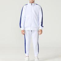 Ensemble de sport respirant et anti-transpiration pour homme avec capuche, veste de sport et pantalon de survêtement, motif uni, 100 % polyester, cordon de serrage, collection automne