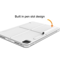 Teclado Mágico Desmontable con Eje Giratorio Personalizado para iPad de 11 Pulgadas, Funda de Cuero, Ajuste de Múltiples Engranajes, Soporte de Ángulo Vertical