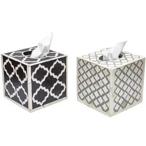 Caja de Pañuelos con Incrustaciones de Hueso, Decoración Artesanal para el Hogar, Regalo Perfecto para el Hogar Nuevo, Ocasiones Especiales, Adorno Decorativo de Lujo, Pieza Única - Product Image 1