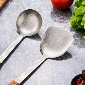 Spatules et cuillère en titane pur avec poignée en bois, légères, compatibles lave-vaisselle, ustensiles de cuisine écologiques - Product Image 5