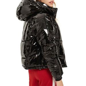 vinyl puffer jacket black