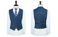 Gilet Unisexe en Laine Respirante de Bonne Qualité, Uniforme de Restaurant Formel, Vêtement d'Extérieur Printemps Homme/Femme avec Boutons Décoratifs Rouge/Bleu