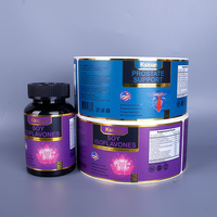 Autocollants personnalisés imperméables de haute qualité en vinyle permanent pour emballages de pots de vitamines, étiquettes pour bouteilles de compléments alimentaires