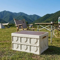 Boîte de rangement pliable d'extérieur anti-poussière de style nordique moderne en PP, capacité supérieure à 35L, pour le camping, la cuisine et la maison