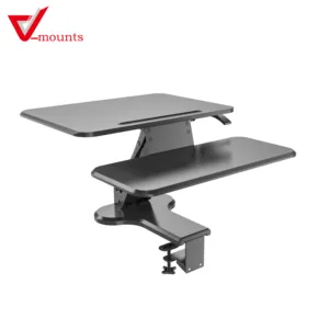 V型安装便携式办公桌高度可调立式办公桌桌面工作站适合双显示器