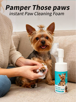Mousse Nettoyante pour Pattes d'Animaux – Nettoyant pour Pieds de Chien et Chat Sans Rinçage – Utilisation en Salle de Bain – Brosse en Silicone – Soin des Pattes – Élimine la Saleté Sans Rinçage