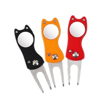 Fourche de Golf pliable réparateur de mottes Switchblade avec logo personnalisé marqueur de balle amovible