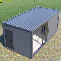 Garage conteneur pliable et portable de 20 pieds avec porte à enroulement préfabriquée pour outils et stockage