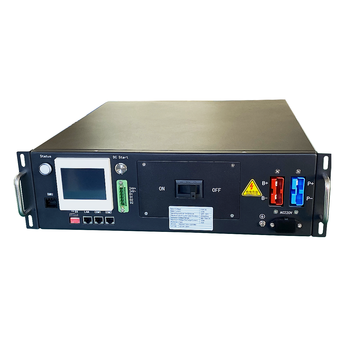 288V 125A Relay HV BMS 3U highly integrated for LFP NCM LTO Battery