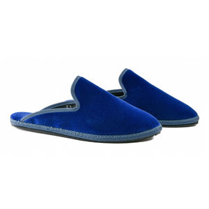 Pantofole <span class=keywords><strong>da</strong></span> <span class=keywords><strong>Uomo</strong></span> in Velluto Blu Navy con Logo Personalizzato, Borsa con Coulisse Abbinata e Opzione Logo Personalizzato per Uso Domestico - Product Image 4