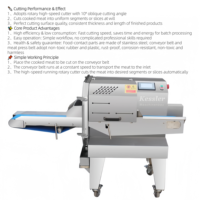 Nouvelle trancheuse commerciale robuste en acier inoxydable 304, coupe-viande cuite haute performance pour jambon, bœuf, dinde, 1-60 mm