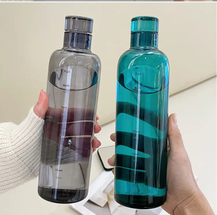 Yeway حار بيع 500 مللي/750 مللي زجاجة ماء قابلة لإعادة الاستخدام الزجاج الجملة زجاجات مياه من الزجاج البورسليكات الزجاج المياه زجاجة مع الوقت