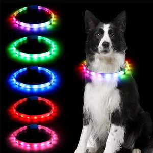 Collar iluminado recargable por USB para perros, iluminación multicolor, collar LED para perros y gatos - Product Image 1