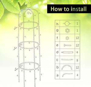 Vente en gros d'usine, cages à plantes en métal 100% pour fleurs, fruits, légumes, concombre, tomate, rose en pot, clématite, pois, haricot - Product Image 3