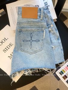 Shorts en jean taille haute pour <span class=keywords><strong>femme</strong></span>, déchirés et effilochés, style vintage, décontractés et sexy pour l'été - Product Image 4
