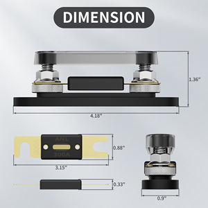 Bloque <span class=keywords><strong>de</strong></span> Distribución <span class=keywords><strong>de</strong></span> Energía, Terminal <span class=keywords><strong>de</strong></span> Batería <span class=keywords><strong>de</strong></span> Alta Resistencia, Barra <span class=keywords><strong>de</strong></span> Distribución, <span class=keywords><strong>Caja</strong></span> <span class=keywords><strong>de</strong></span> <span class=keywords><strong>Fusibles</strong></span> <span class=keywords><strong>de</strong></span> 12 Voltios, Portafusibles <span class=keywords><strong>de</strong></span> Audio para Automóvil <span class=keywords><strong>de</strong></span> <span class=keywords><strong>2</strong></span> <span class=keywords><strong>Polos</strong></span>, Tipo ANL, 300 Amperios - Product Image 1