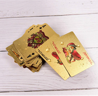 Jeu de cartes de Poker, luxe, feuille d'or 24K, étanche