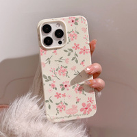 Coque de téléphone en TPU à motif floral style Instagram pour 16/18 Pro Max, antichoc, finition brillante, printemps/été