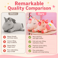Adorable coussin en peluche cheval rose endormi, licorne en peluche personnalisée, jouet en peluche, poupée, cadeau de Saint-Valentin, animaux en peluche