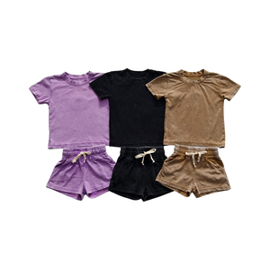 เซ็ต2ชิ้นเสื้อยืดแขนสั้นซักกรดสำหรับเด็กชายหญิงฤดูร้อน - Product Image 3