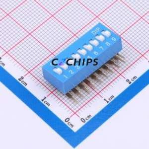 DA-09-B DIP Switch Through hole Component (THT) Switch 9-Bit 2.54mm Blue - Product Image 1