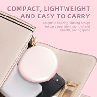 Miroir de poche pliable à double face grossissant 2X, miroir de maquillage compact personnel, petit miroir de poche avec lumière LED