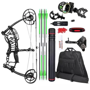 Composto Bow and Arrow Set leve Professional Hunting Archery Alvo Estabilizador Archer Triângulo Composto Bow Equipment