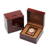 Boîte à montre en bois brillant de luxe, logo personnalisé, boîte cadeau pour une seule montre, étui à montre personnalisé, fourniture directe d'usine, vente en gros