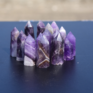 Thạch Anh Tím Tự Nhiên Chất Lượng Cao Thạch Anh Tím Nhỏ Chấm Dứt Cây Đũa Phép Pha Lê Điểm Chữa Bệnh Để Bán - Product Image 1