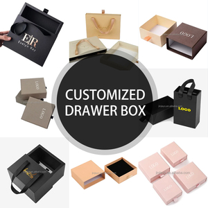 Op maat gemaakte luxe cadeauverpakkingen voor sieraden, met lint en handvat, bedrukt logo, hete folie bedrukking, zwart. - Product Image 5