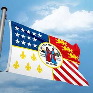 3x5FT spanduk cetak dua sisi pabrik bendera nasional pengiriman cepat langsung untuk acara & Promosi bendera Detroit Michigan - Product Image 2