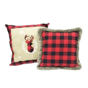 Home sofa decor plaid patterns cushion case Christmas Pillow Covers