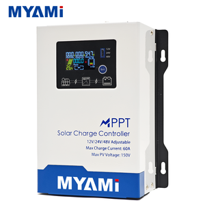 Régulateur de tension MYAMi PV 60 <span class=keywords><strong>amp</strong></span>ères, contrôleur de charge solaire <span class=keywords><strong>MPPT</strong></span> 60A 12V 24V 48V réglable, entrée PV max 150V, haute efficacité 99% - Product Image 1