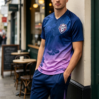Nouveaux Maillots de Football de l'Équipe Nationale du Maroc pour Hommes – Qualité Thaïlandaise Bleus et Roses