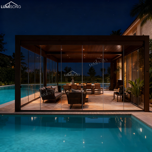 Pérgola Moderna de Aluminio con Recubrimiento en Polvo de 2x3, 3x4, 4x6m, Techo Inteligente con Persianas, Tiras LED, Pantallas ZIP Resistentes al Viento, de Alta Gama para Jardín - Product Image 3
