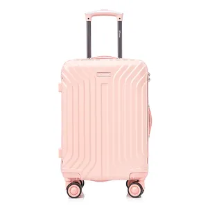 Mala de viagem feminina rosa Abs 3 peças conjunto de bagagem para menina