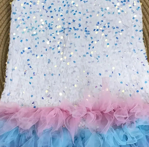 Nouvelle arrivée, robe de princesse en tulle à paillettes imprimée pour filles, robe décontractée à ligne A, longueur genoux, tenue de soirée - Product Image 3