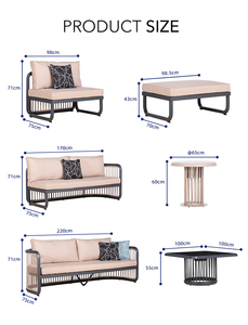 Ensemble de meubles de jardin imperméables en rotin design L, moderne et luxueux pour terrasse - Product Image 3