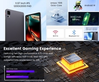 Tablette Android 14 ultra-fine de 12 pouces, 6 Go de RAM, 256 Go de ROM, processeur Unisoc T616, 4 haut-parleurs, Wi-Fi 5G, 4G LTE, batterie 8000 mAh