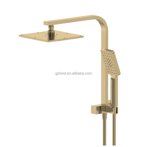Grifo de Baño Multifunción de Pared, Acero Inoxidable con Acabado Dorado Cepillado, Juego de Ducha con Cabezal de Ducha y Ducha de Mano - Product Image 2