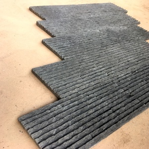 Vente directe d'usine cour rideau d'eau coulant décoration murale dalles de pierre bleue avec rainure ornements de <span class=keywords><strong>jardin</strong></span> ardoise - Product Image 5