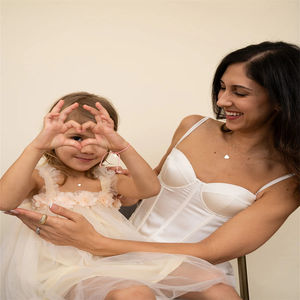 FUAMAY 2025 joyería para padres e hijos 925 Plata mamá + Me forma de corazón madre y bebé collar minimalista de moda - Product Image 4