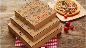 Boîtes à pizza en carton recyclé imprimé, écologiques, en matériaux recyclés, impression UV quadricolore, couleur mate personnalisée - Product Image 6