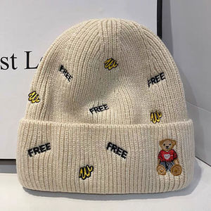 Berretto Invernale Coreano Versatile con Ricamo a Lettere per Uomo, con Visiera Simile a Paglia, Stile Familiare, Cappello Lavorato a Maglia - Product Image 5