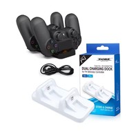 Station d'accueil à double support de charge sans fil d'usine pour accessoires de jeu compatibles avec le contrôleur de jeu PS4