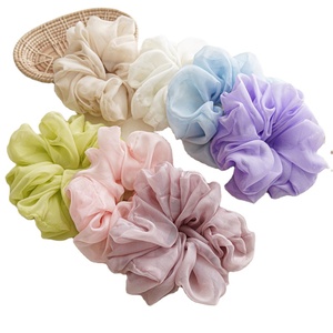 Diadema grande de gasa de color sólido para mujer, banda de goma simple para el cabello, fabricante de accesorios para el cabello - Product Image 1